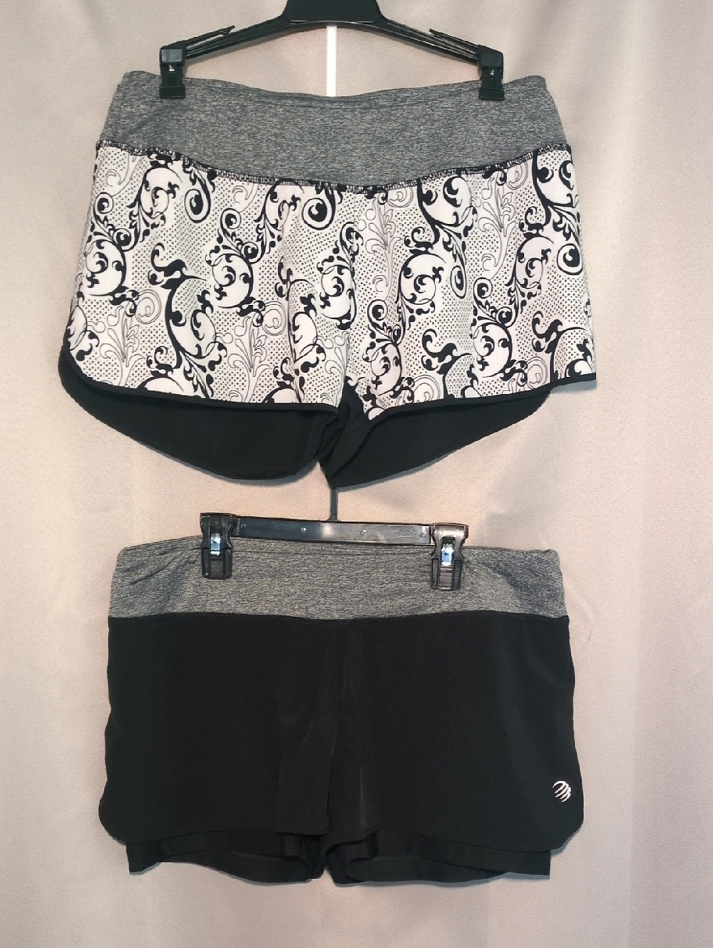 MPG Women's Black & Gray Two-Pack Athletic Shorts